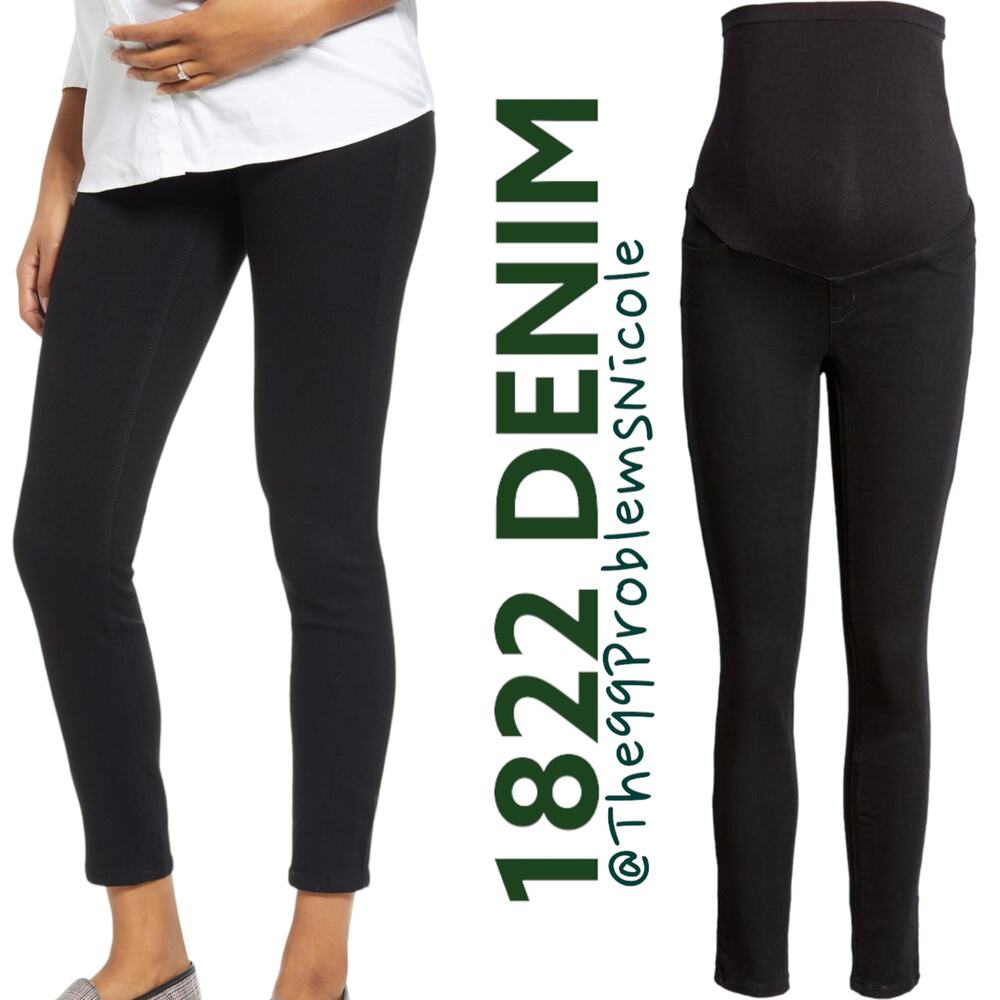 1822 Re:Denim Ankle Skinny Maternity Jeans in Black Size 4